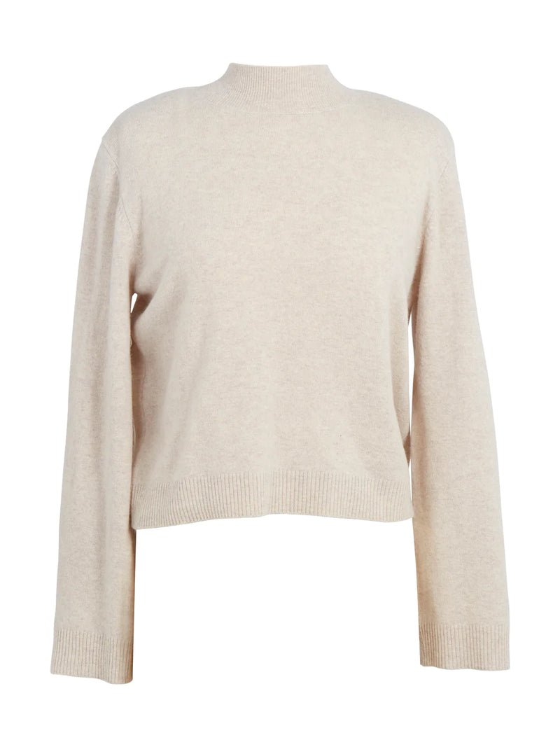 Elysian Collective Ena Pelly Turtle Neck Knit Sweater Almond Buff