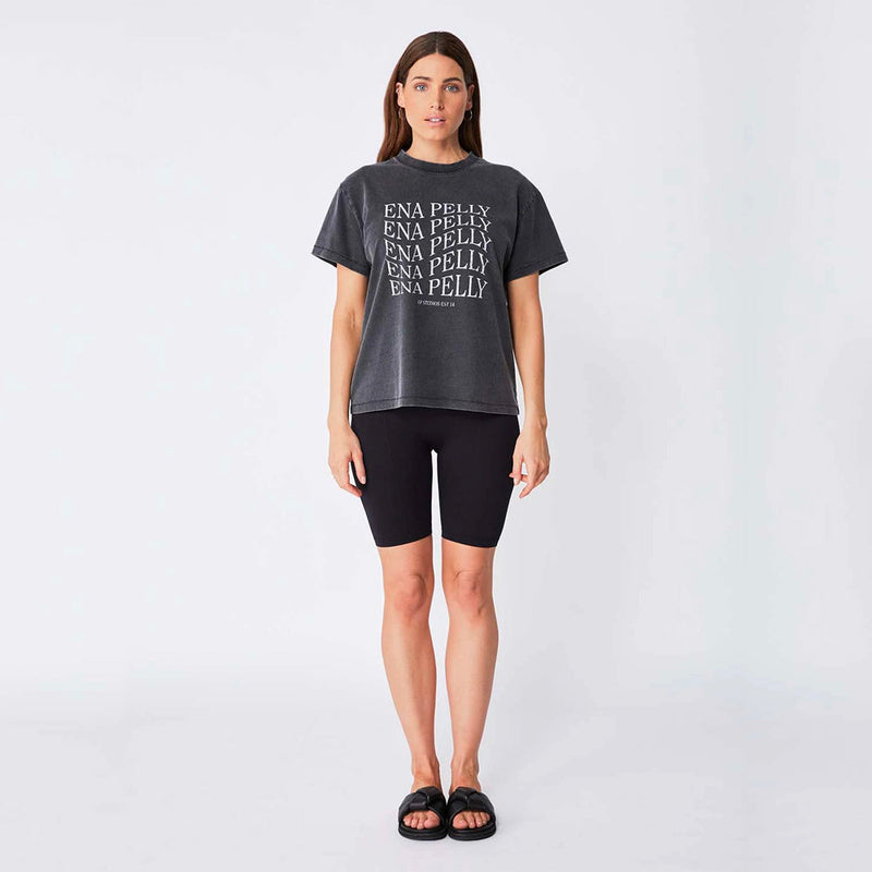 Elysian Collective Ena Pelly Warped Logo Tee Washed Black