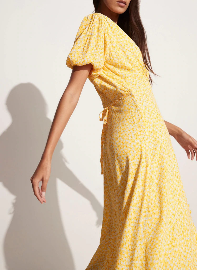 Elysian Collective Faithfull The Brand Bellavista Midi Dress Careyes Floral Marigold