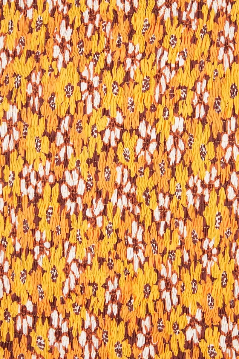 Elysian Collective Faithfull The Brand Terre Mer Mini Dress Il Reni Floral Print Orange
