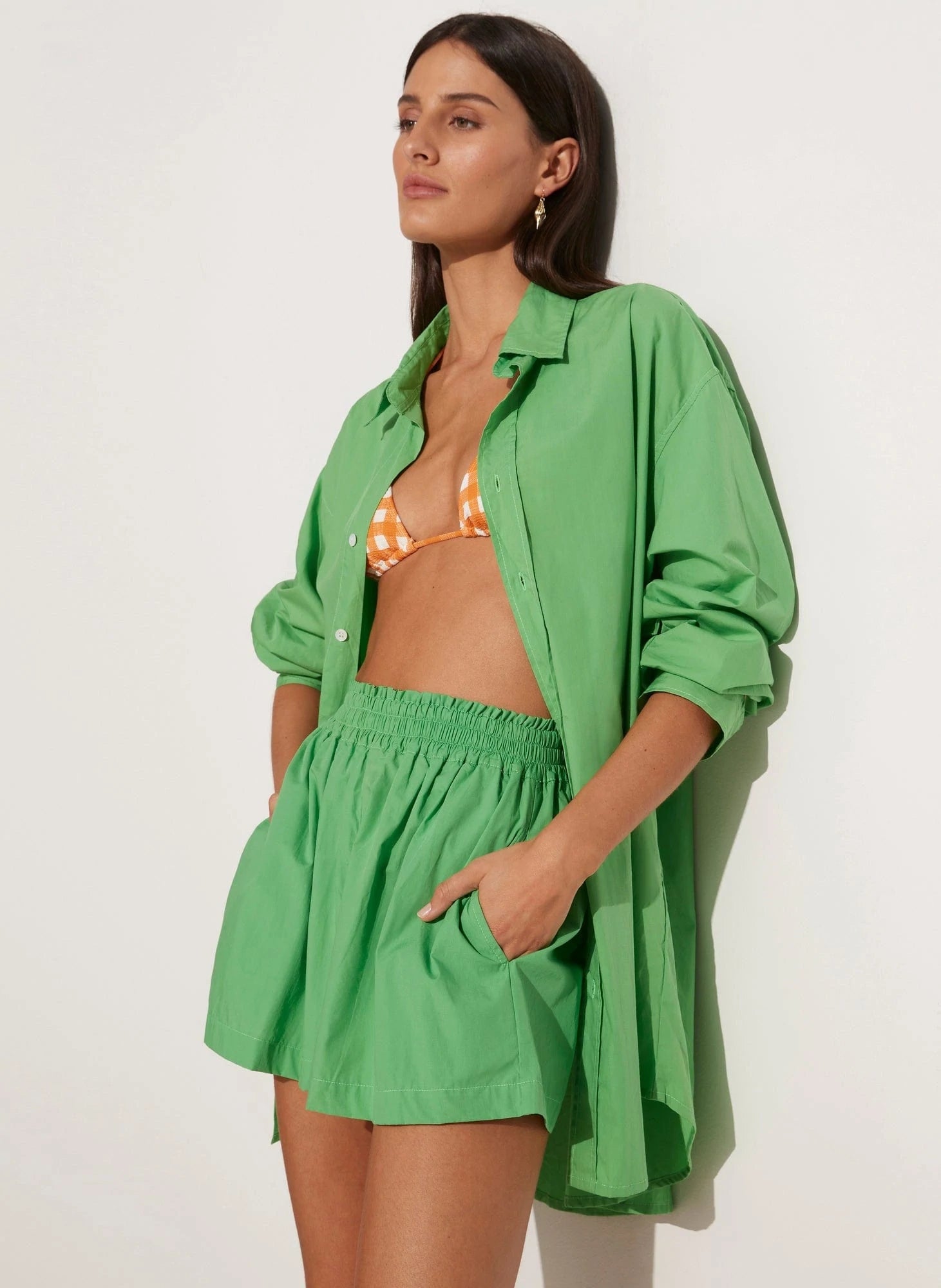 Elysian Collective Faithfull The Brand Vega Shirt Dress Green