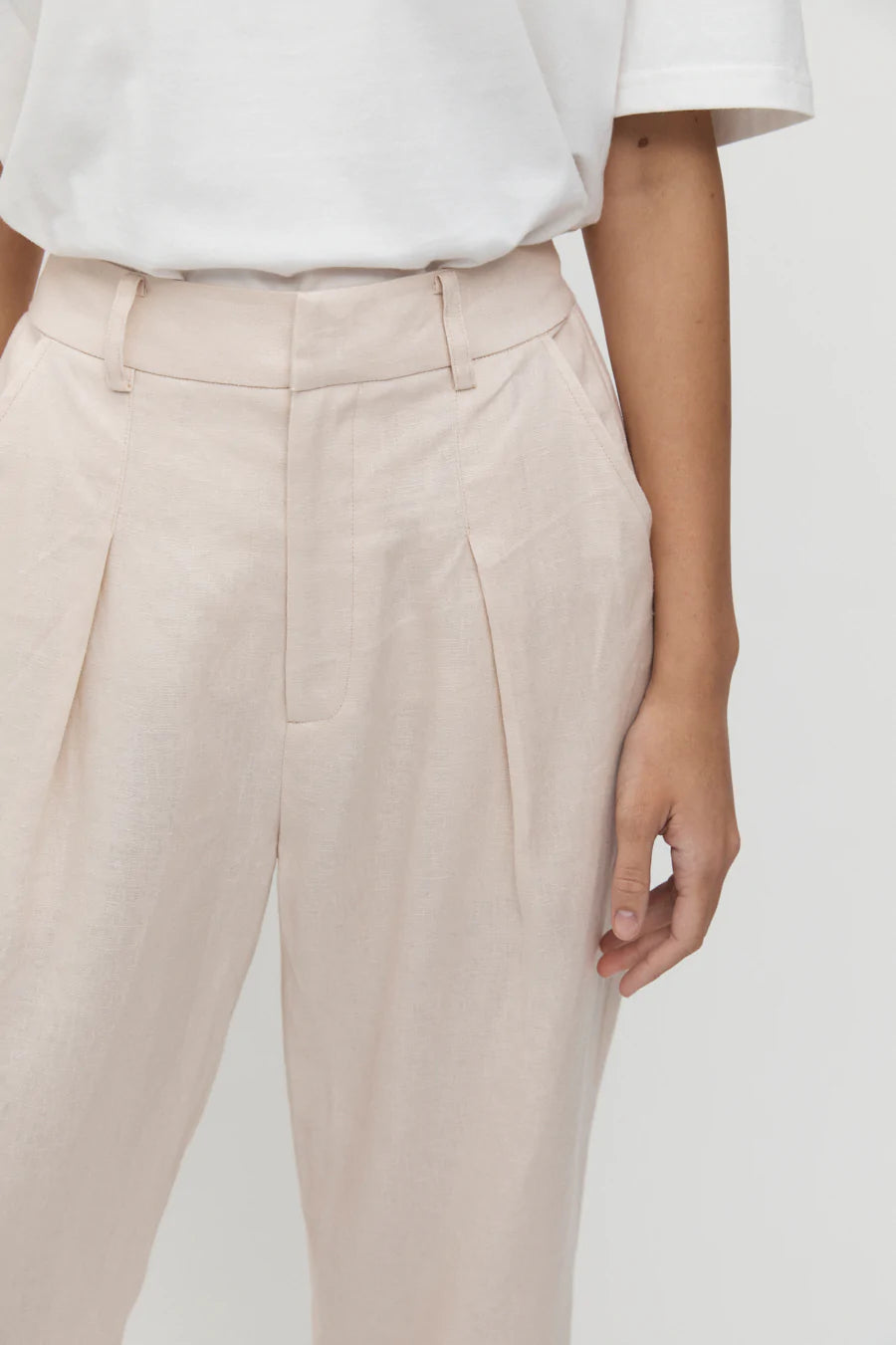 Elysian Collective Friend of Audrey Emillon Linen Trouser Bone