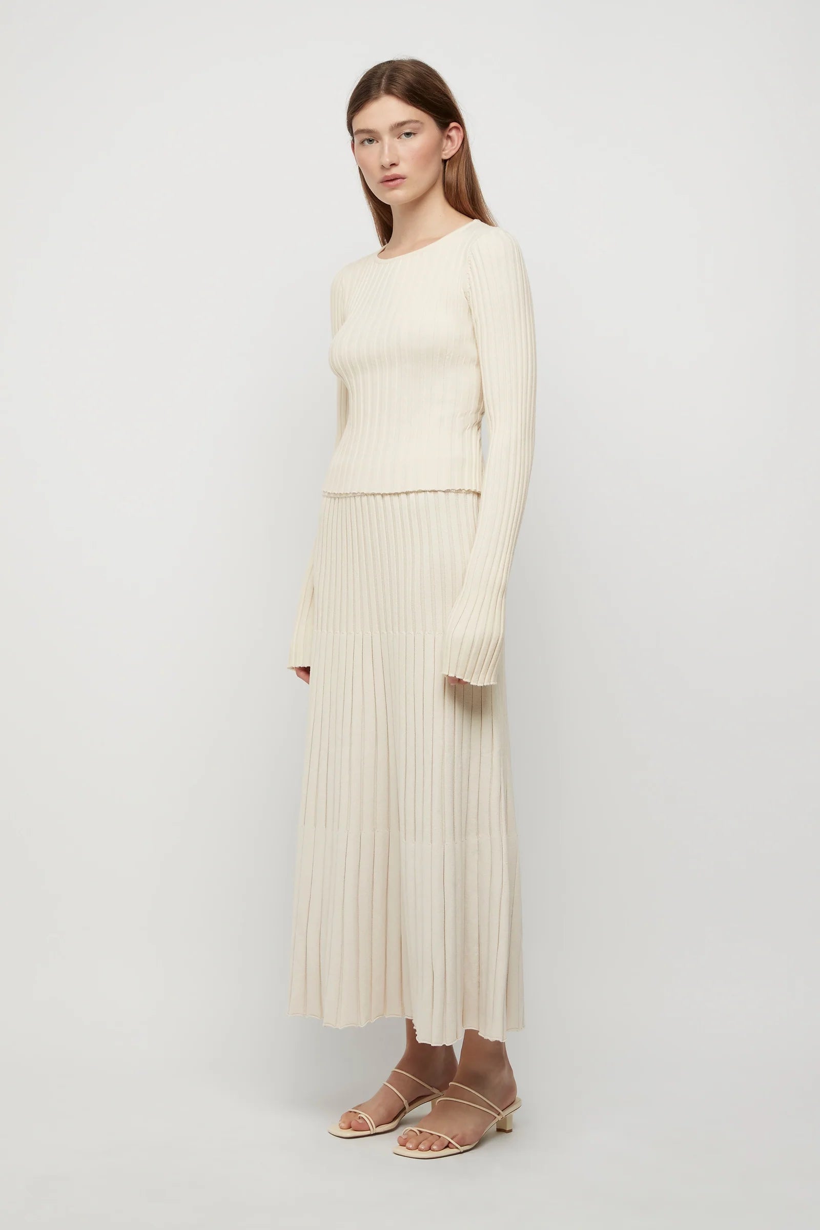 Elysian Collective Friend of Audrey Nebula Knit Skirt Winter White