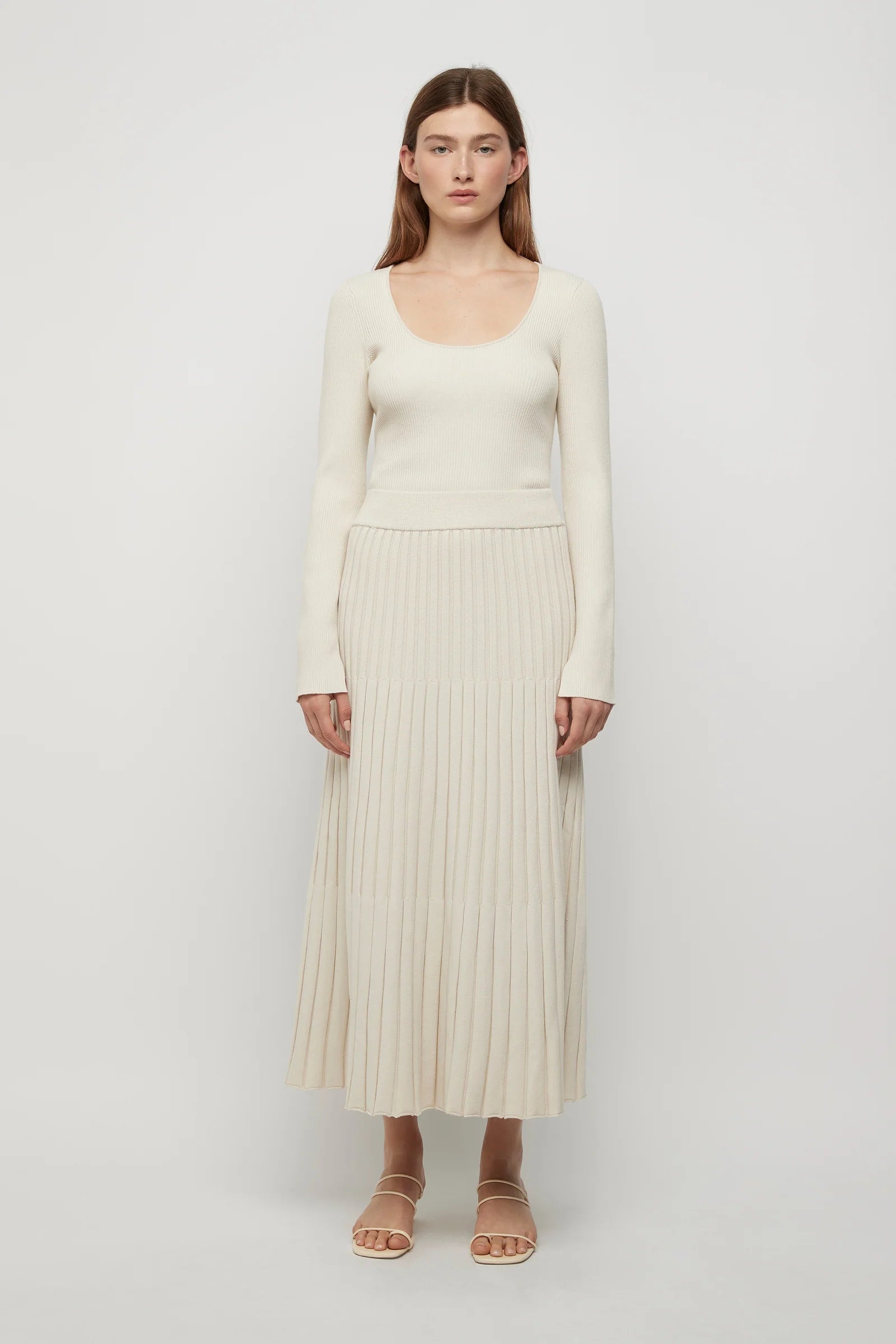 Elysian Collective Friend of Audrey Nebula Knit Skirt Winter White