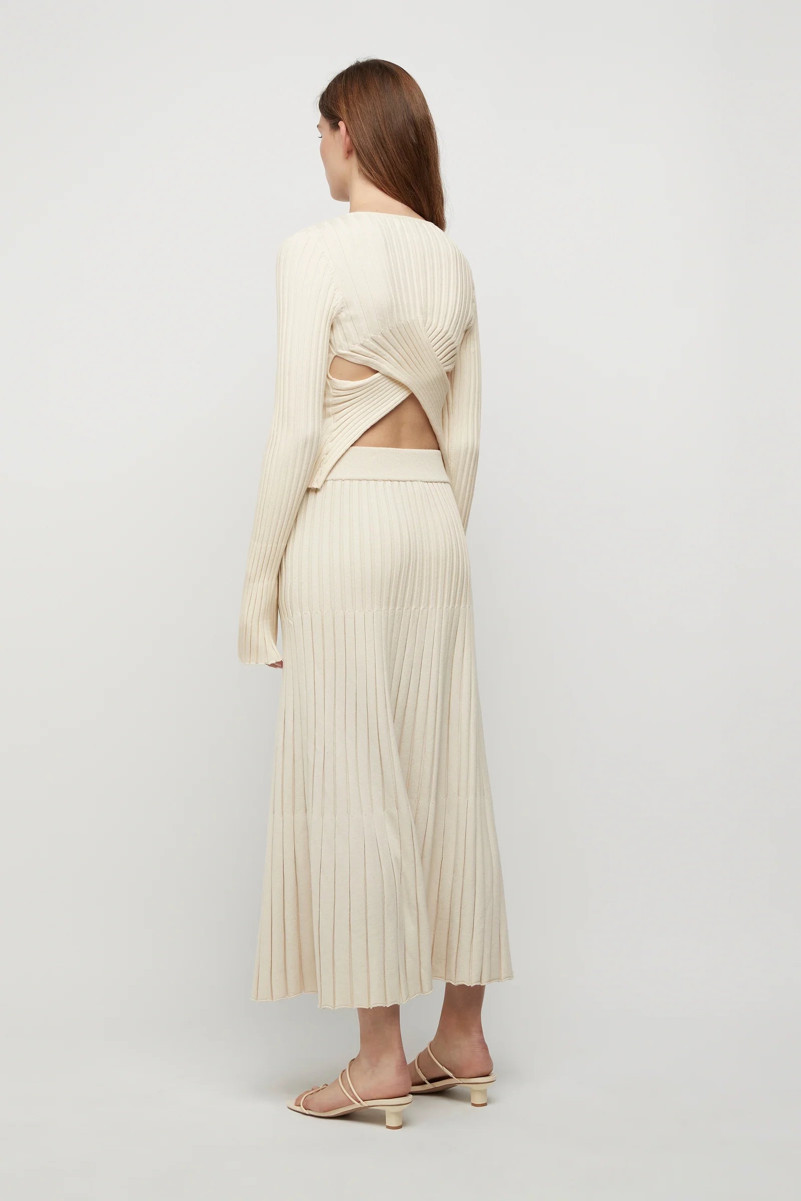 Elysian Collective Friend of Audrey Nebula Knit Skirt Winter White