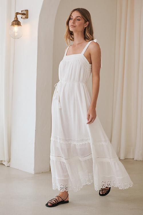 Elysian Collective Kivari Isla Maxi Dress White