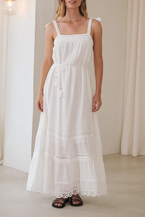 Elysian Collective Kivari Isla Maxi Dress White