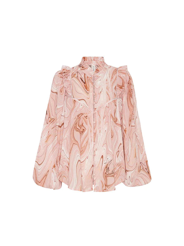 Elysian Collective Kivari Ruby Blouse Pink Marble