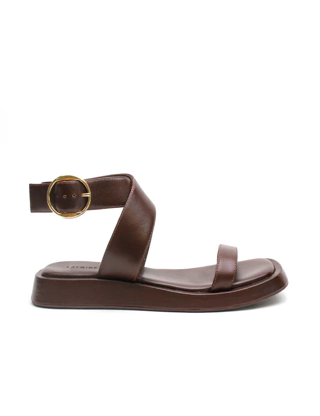 Elysian Collective La Tribe Ankle Wrap Sandal Chocolate