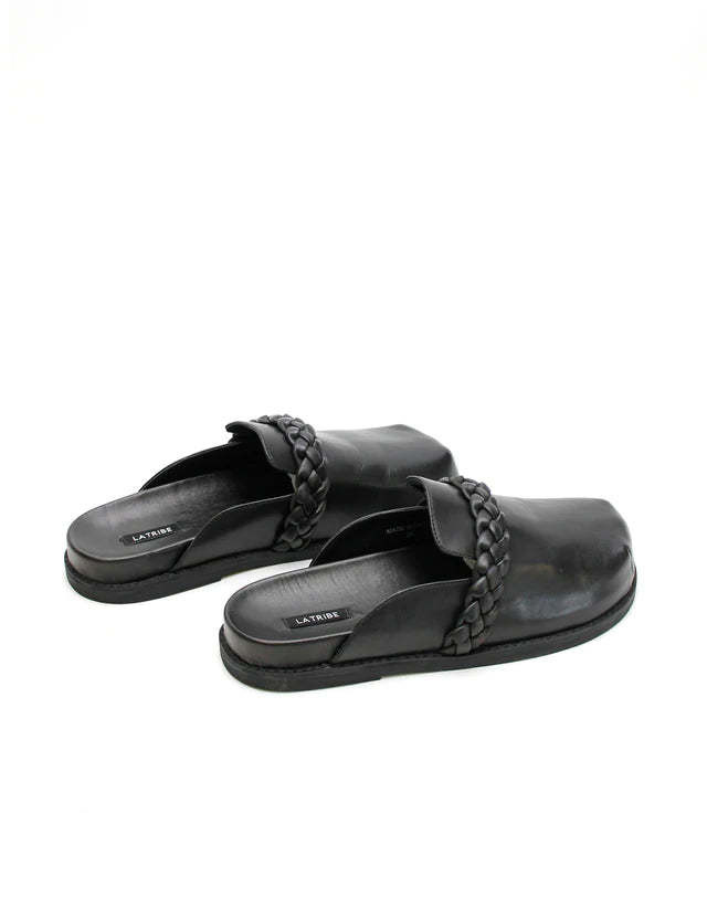 Elysian Collective La Tribe Aria Braided Clog Black