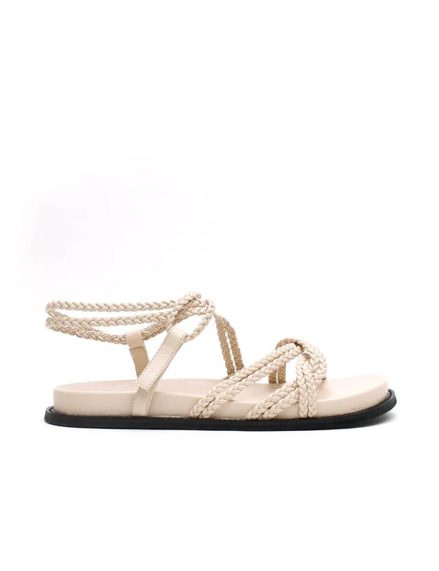 Elysian Collective La Tribe Plaited Sandal Cream