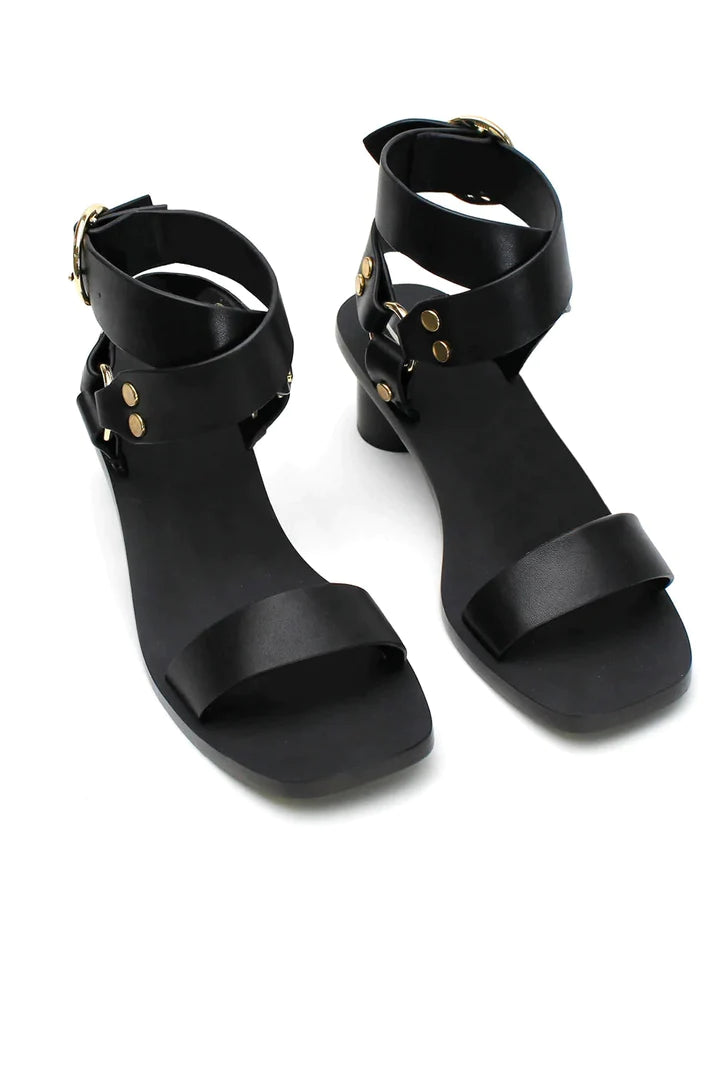 Elysian Collective La Tribe Studded Sandal BlackElysian Collective La Tribe Studded Heel Black