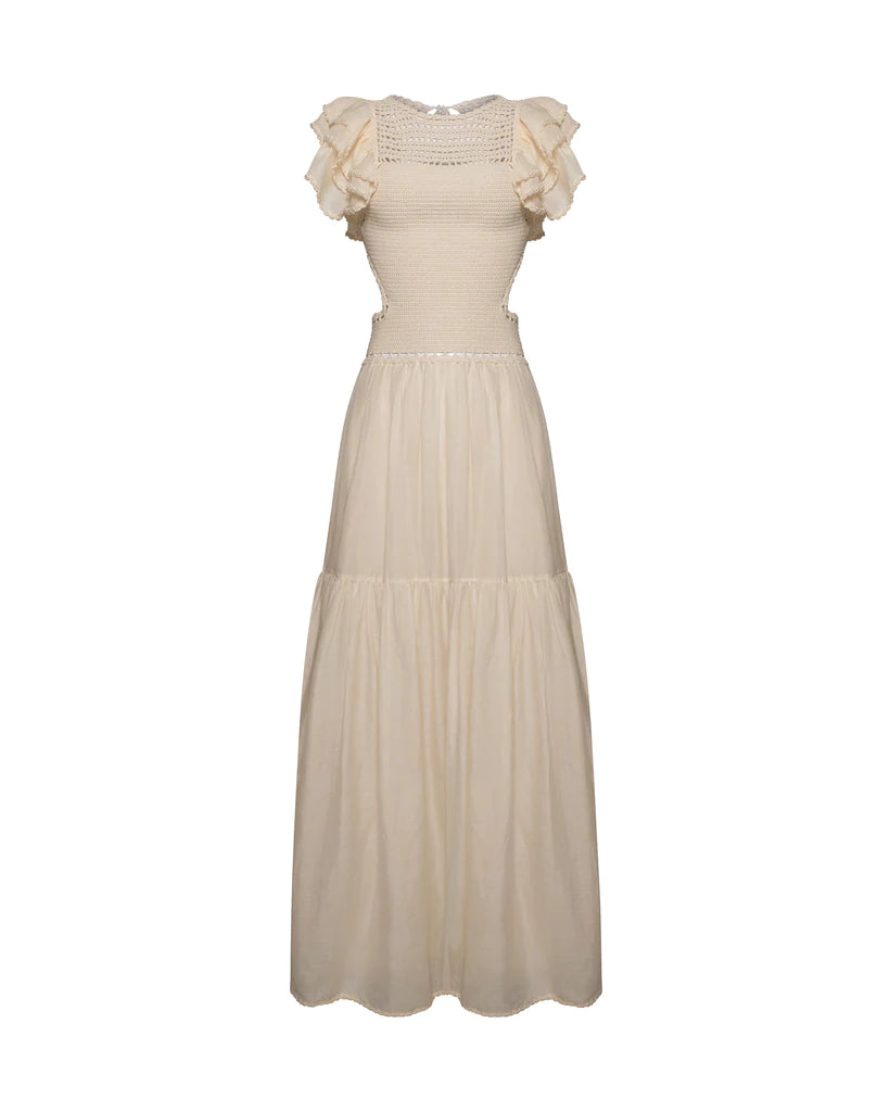 Elysian Collective Magali Pascal Lottie Maxi Dress Ivory