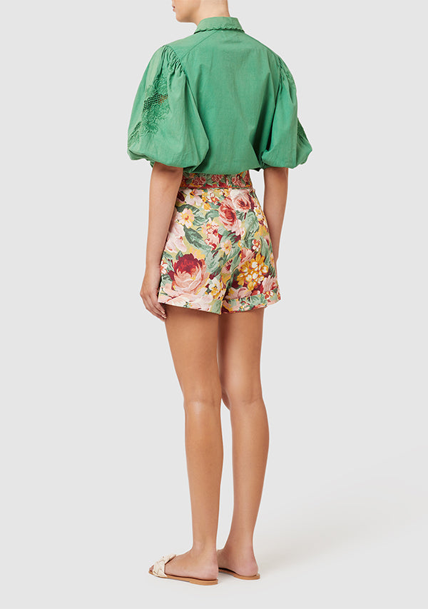 Elysian Collective Ministry of Style Flora Embroidery Blouse Jade