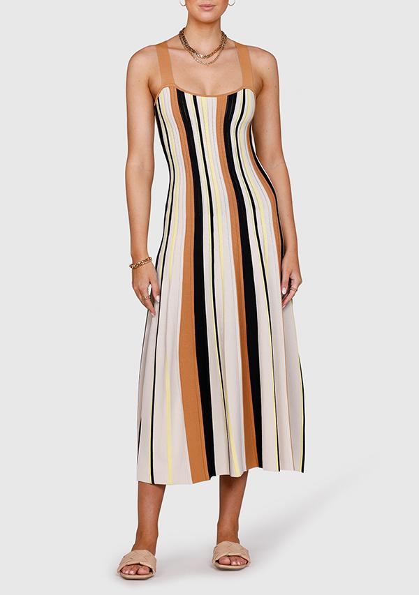 MINISTRY OF STYLE - Radiant Stripe Midi Dress   FINAL SALE