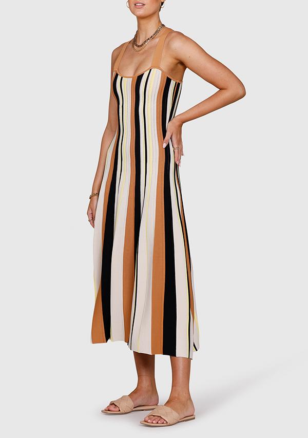 Elysian Collective Ministry of Style Radiant Stripe Midi Dress