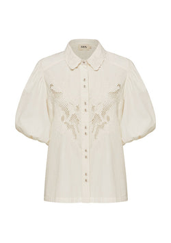 Elysian Collective Ministry of Style Flora Embroidery Blouse Ivory