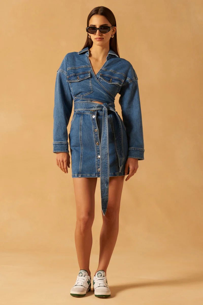 Elysian Collective Misha Abby denim Mini Dress