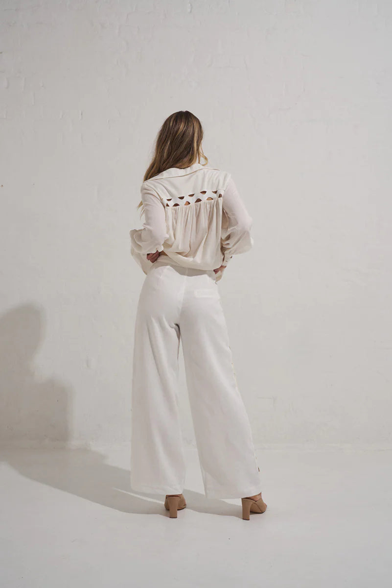 Elysian Collective Mon Renn Coast Pant Ivory Cream