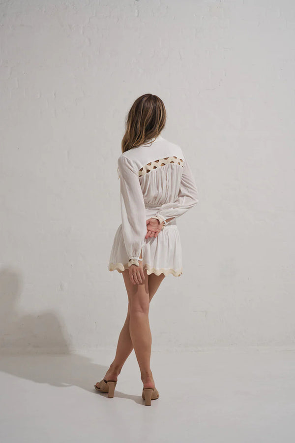 Elysian Collective Mon Renn Coast Shirt Dress Ivory Cream