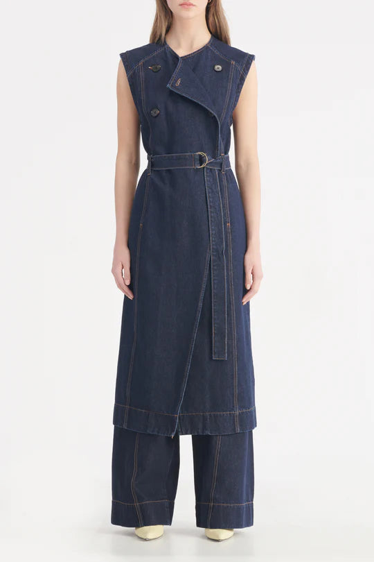 Elysian Collective Nobody Denim Jeanie Sleeveless Trench Moody Blue