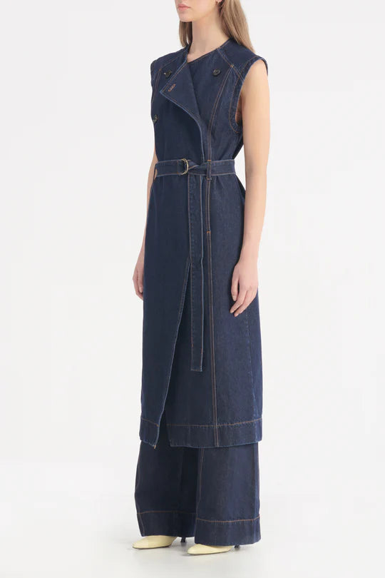 Elysian Collective Nobody Denim Jeanie Sleeveless Trench Moody Blue