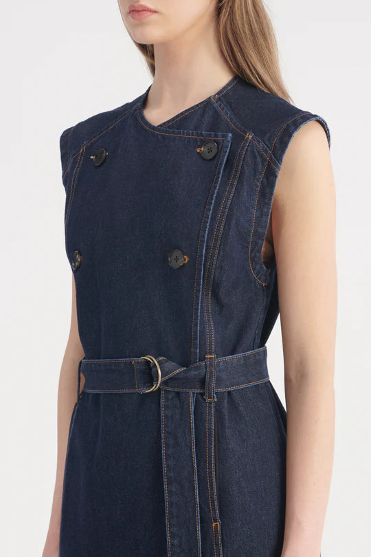 Elysian Collective Nobody Denim Jeanie Sleeveless Trench Moody Blue