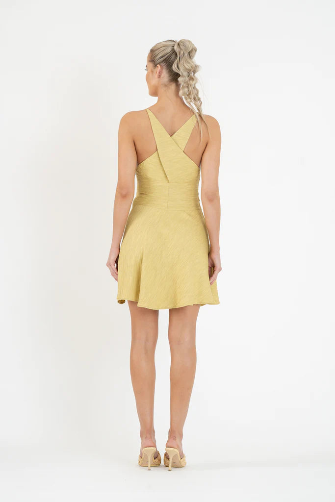 Elysian Collective One Fell Swoop Emmeline Miini Dress Golden Straw