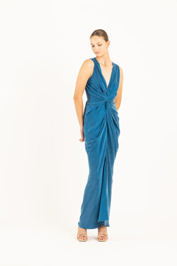 Elysian Collective One Fell Swoop Gaia Maxi Dress Egyptian Blue