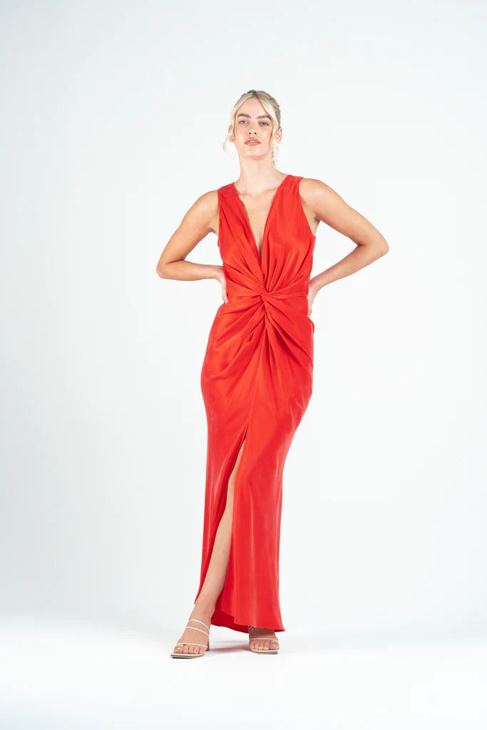 Elysian Collective One Fell Swoop Gaia Maxi Dress Rosso