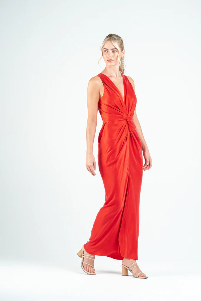 Elysian Collective One Fell Swoop Gaia Maxi Dress Rosso
