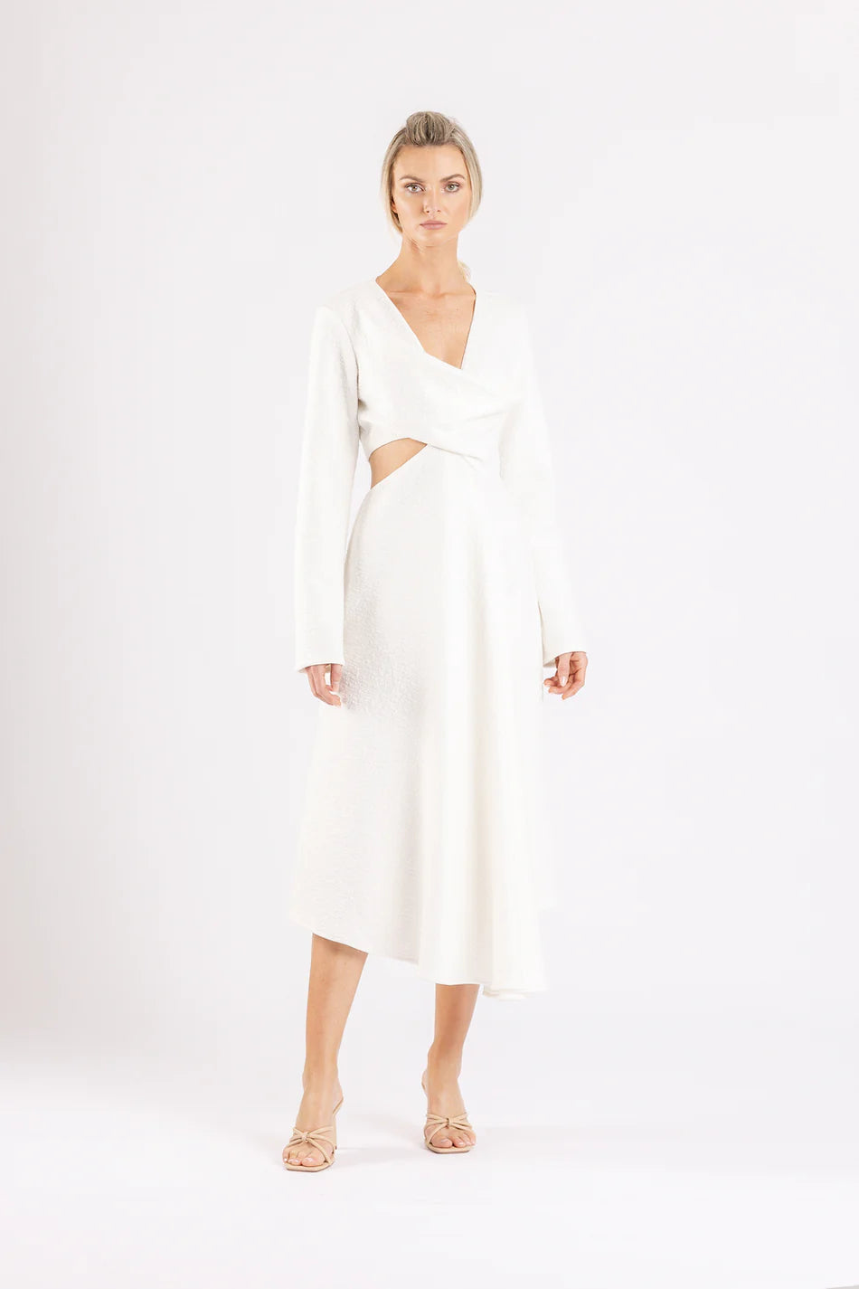 Elysian Collective One Fell Swoop Roisin Midi Dress Blanche