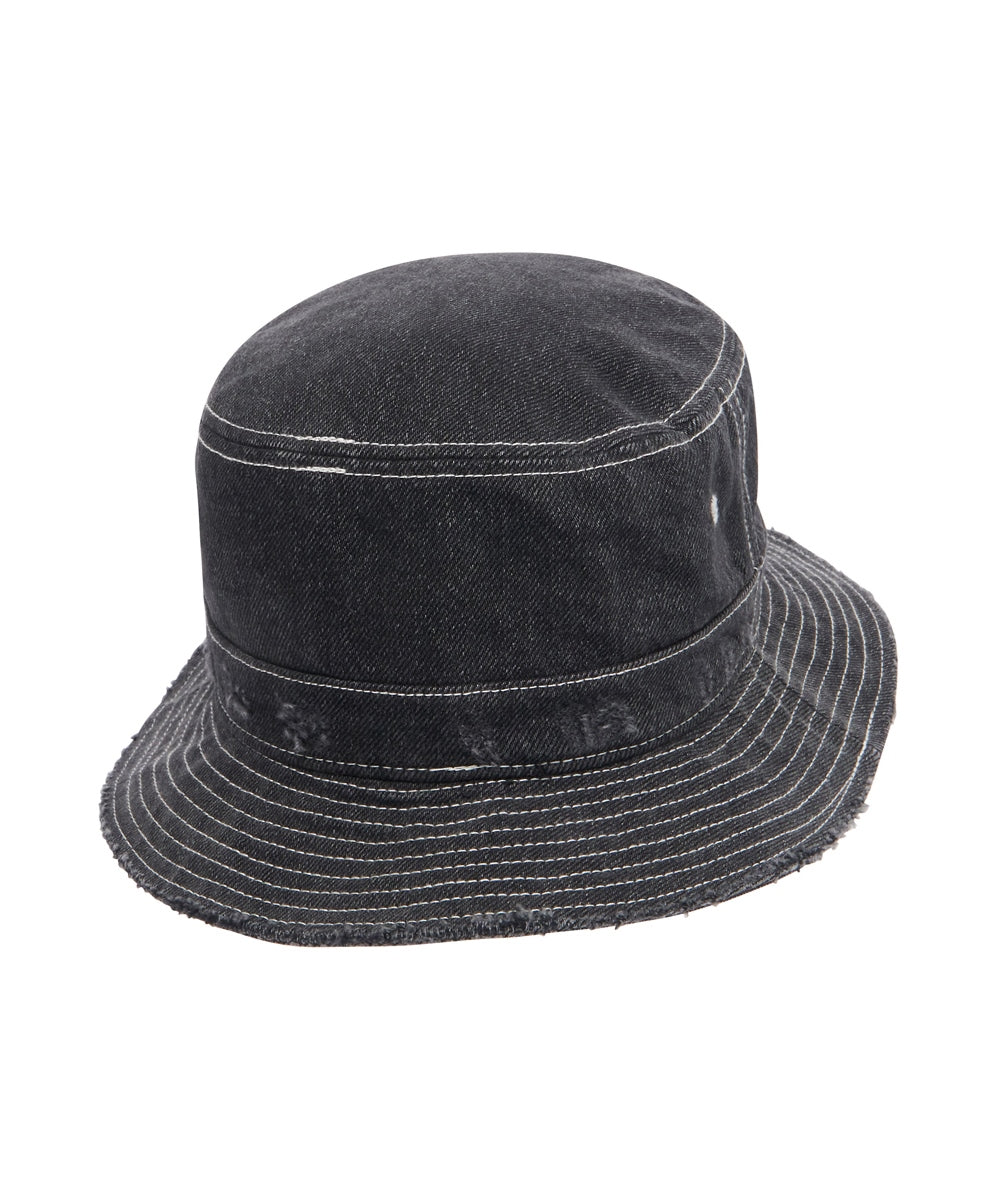 Elysian Collective One Teaspoon Denim Bucket Hat Double  Bass Black