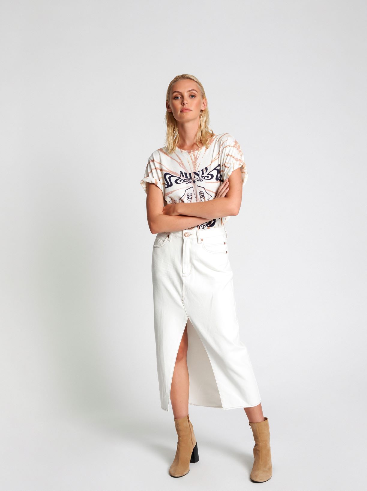 Elysian Collective One Teaspoon Rocko Skirt White Beauty