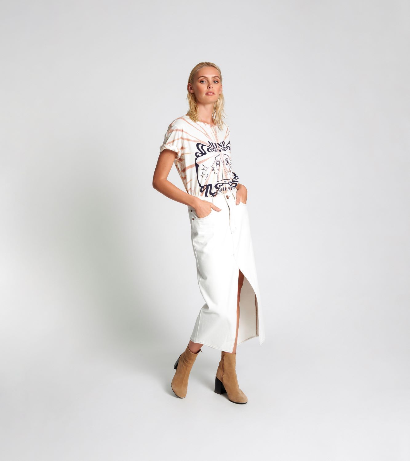 Elysian Collective One Teaspoon Rocko Skirt White Beauty