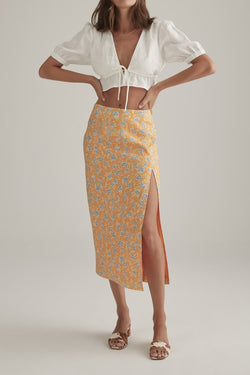 Elysian Collective Ownely Mya Skirt Tangelo Floral