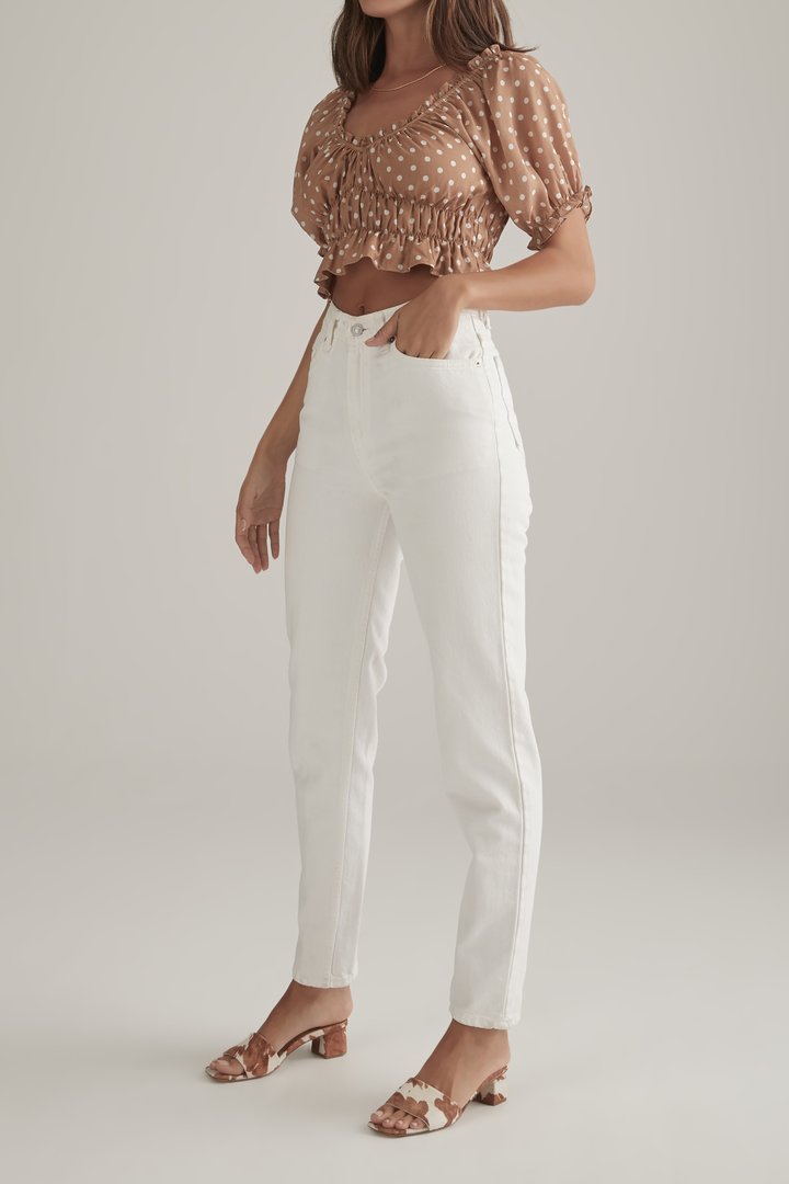 Elysian Collective Ownley Abby Top Tan Polka