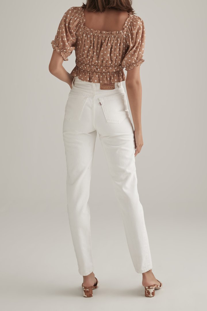 Elysian Collective Ownley Abby Top Tan Polka