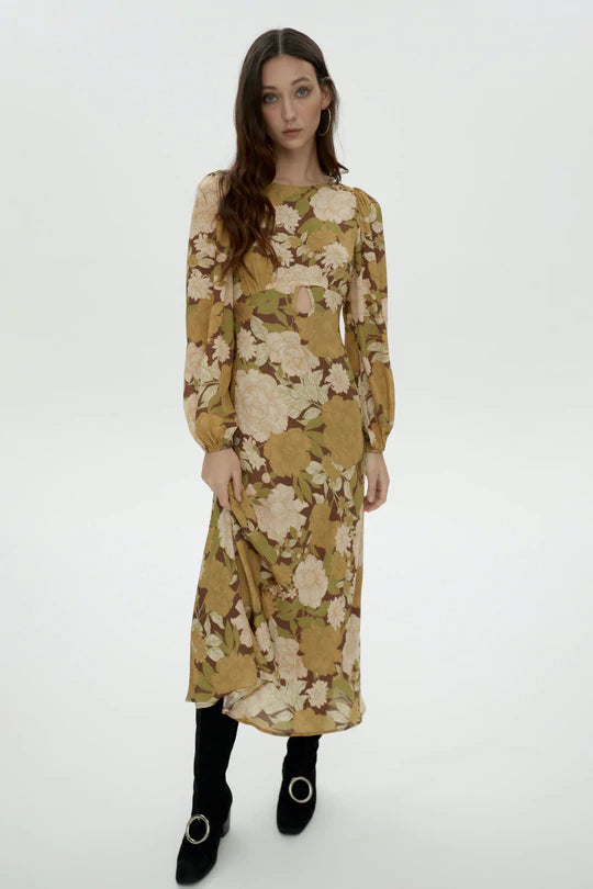 Elysian Collective Bethenny Dress Toffee Bloom
