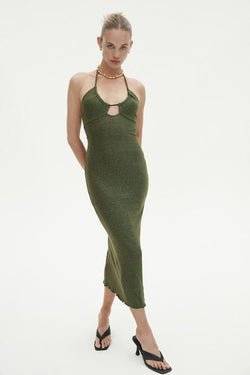 Elysian Collective Ownley Karina Dress Green Shimmer 