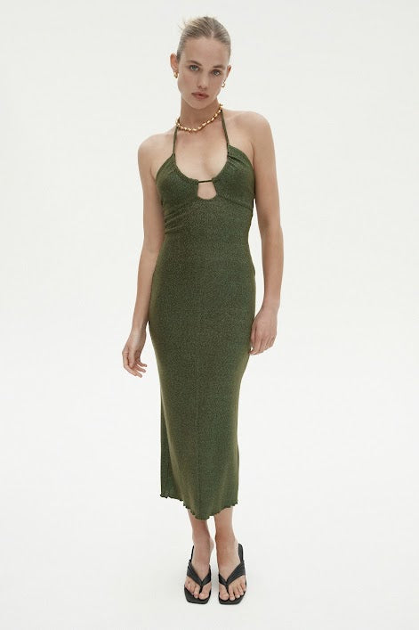 Elysian Collective Ownley Karina Dress Green Shimmer 