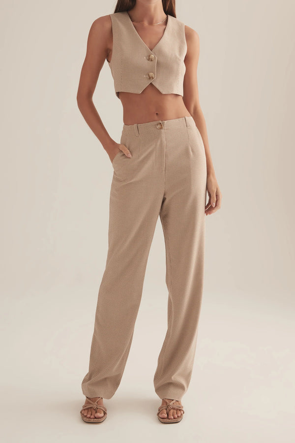 Elysian Collective Ownley Perri Pant Toffee Check