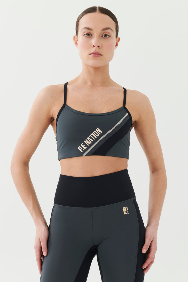 Elysian Collective Pe Nation League Sports Bra (Dark Grey/Charcoal)