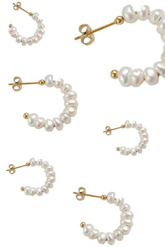 Elysian Collective Porter Jewellery Mini Pearl Hoops