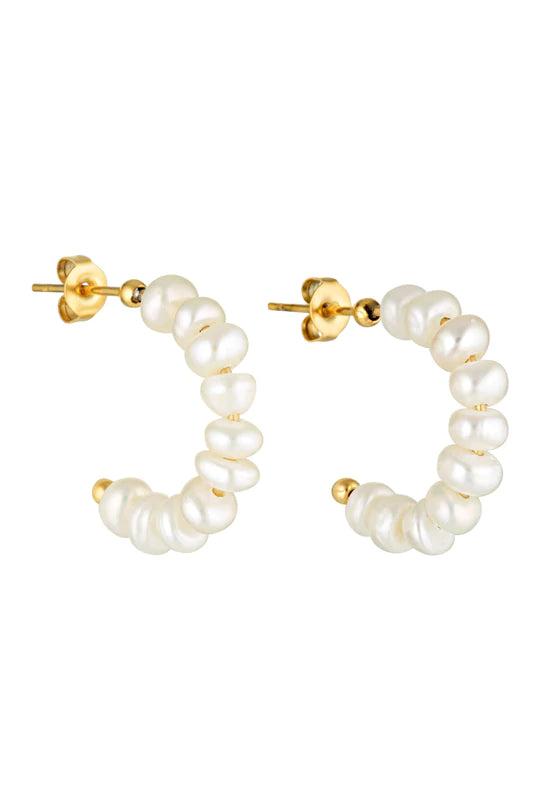 Elysian Collective Porter Jewellery Mini Pearl Hoops