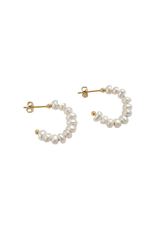 Elysian Collective Porter Jewellery Mini Pearl Hoops