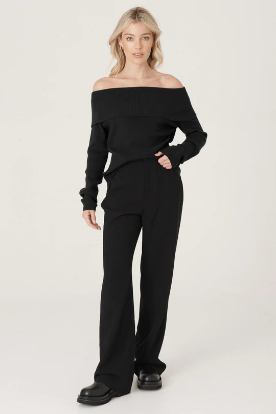 Elysian Collective Raef The Label Dunes Knit Top Black