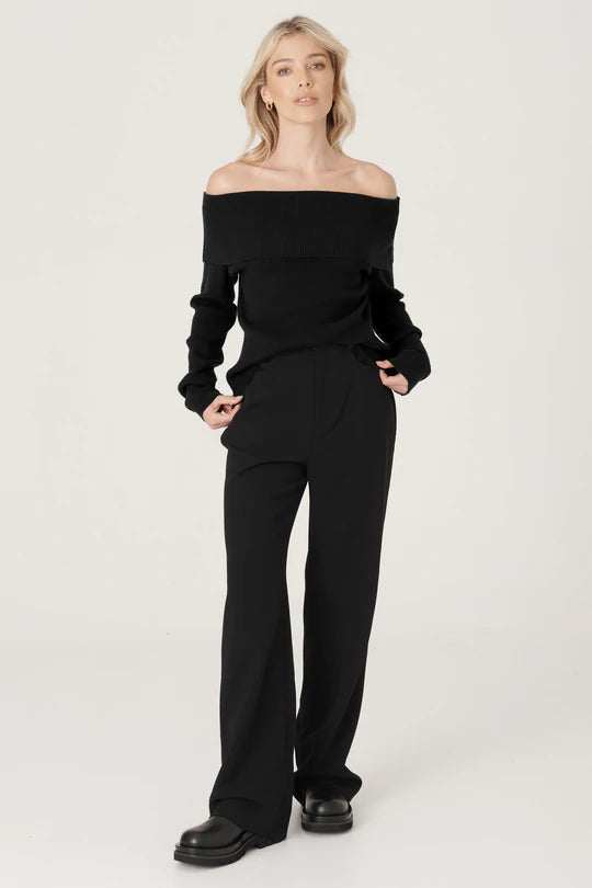 Elysian Collective Raef The Label Dunes Knit Top Black