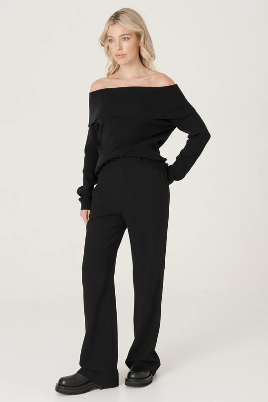 Elysian Collective Raef The Label Dunes Knit Top Black