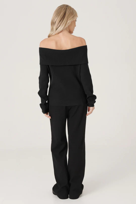 Elysian Collective Raef The Label Dunes Knit Top Black